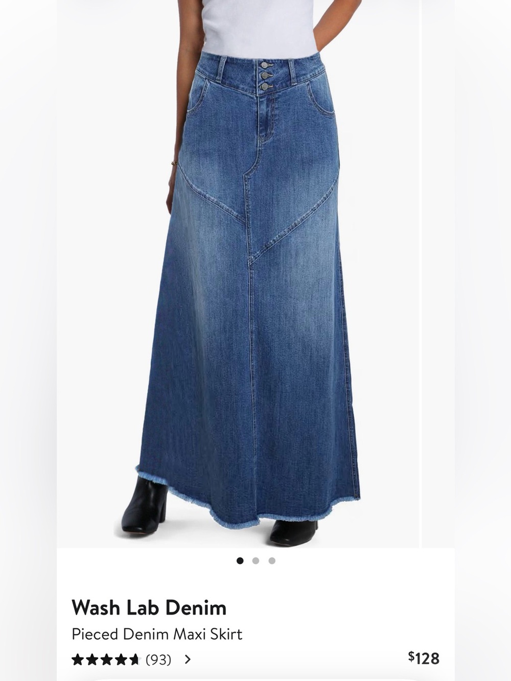 Wash Lab Pieced Denim Boho Maxi Skirt